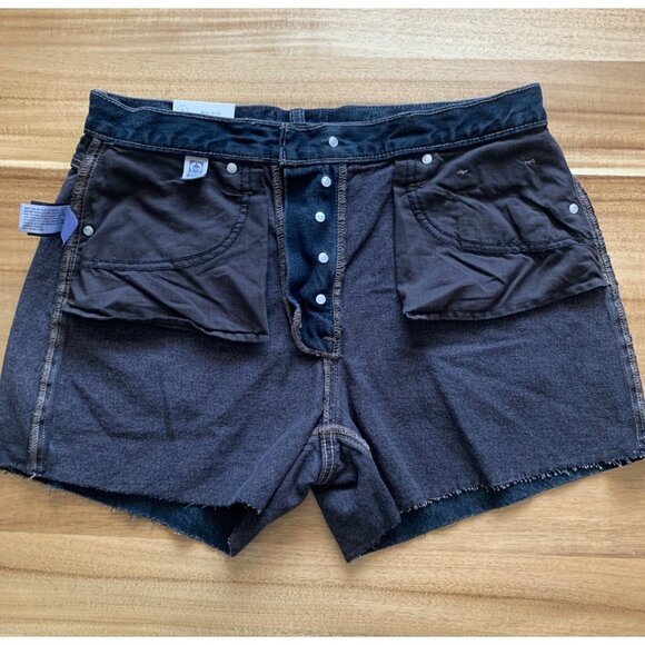 Universal Thread Womens Black Denim Cut-Off Baggy Shorts Cotton Mid-Rise Size 6 - Picture 8 of 14